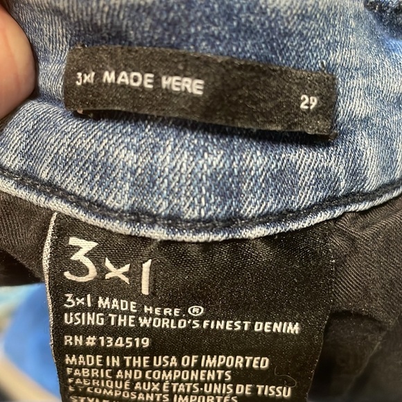 3X1 Frayed Cropped Ankle Medium Wash Denim Jeans Size 29 - Picture 4 of 10